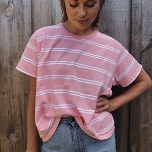 *SOLD* l.l. bean pink striped tee